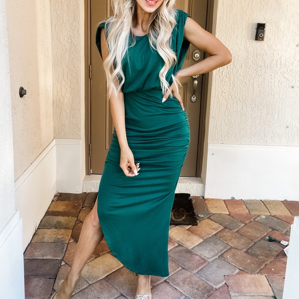 GREEN MIDI DRESS